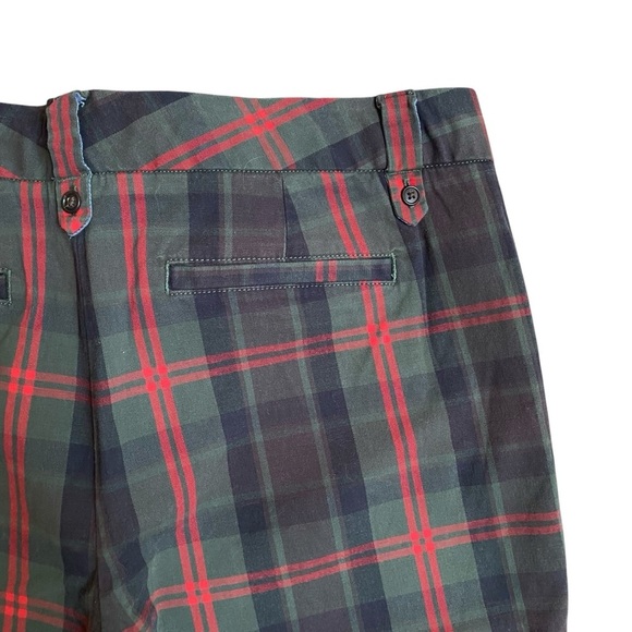 NWT Lands’ End Canvas True Slim Chino Pants Green Plaid Tartan Size 10 - Picture 7 of 12